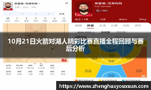 10月21日火箭对湖人精彩比赛直播全程回顾与赛后分析